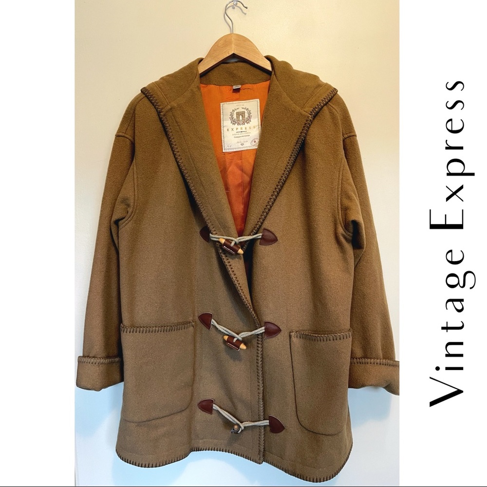 Vintage Express Tan Wool Coat Size M